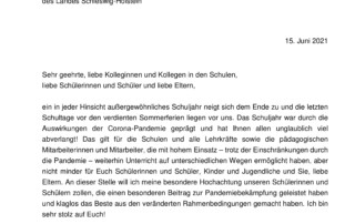 Corona-Schulinformation (15.06.2021)