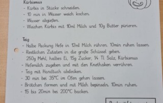 Vom Rezept zum Kürbisbrötchen